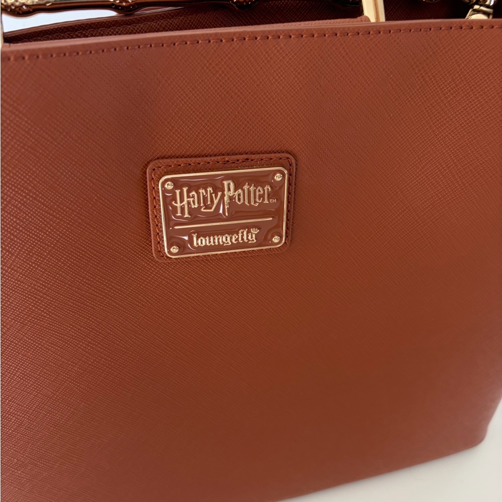 Loungefly Harry Potter Deathly Hallows Elder Wand Cognac Structured‎ Handbag - Picture 3 of 15